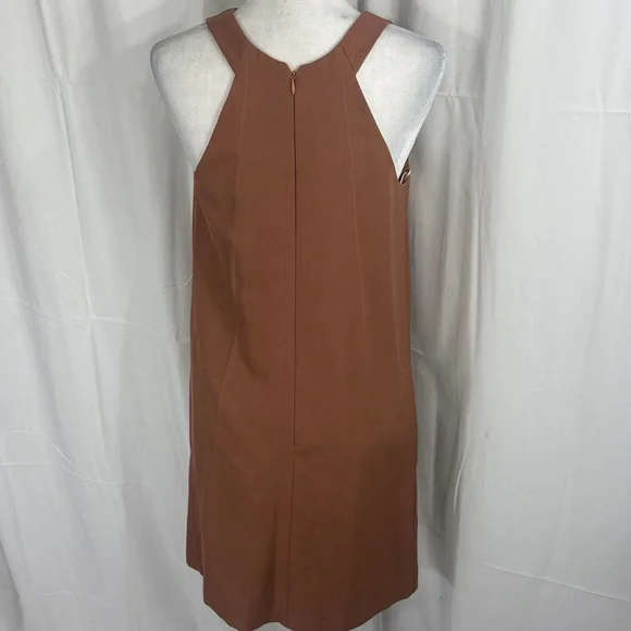 NINA RICCI TERRACOTTA SLEEVELESS MIDI DRESS SIZE 38/US 6